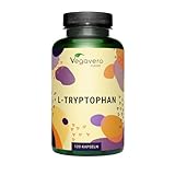 TRIPTOFANO Vegavero® | 500 mg | 100% NATURALE da Fermentazione | per Sonno e Buon Umore | Senza Additivi e no OGM | Precursore della SEROTONINA | 120 capsule | Vegan