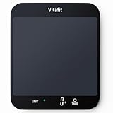 Vitafit 15kg Küchenwaage, Genauigkeit 1g durch Unser Professionelle Waagenfabrik Seit 2001,LFGB-Zulassung Waage Küche Digital zum Kochen und Backen, Große Plattform 215x180mm, 3 AAA-Batterien, Schwarz