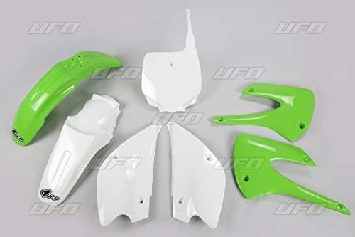 Kit plastique UFO couleur origine vert et blanc pour Kawasaki KX85 2013 restylé