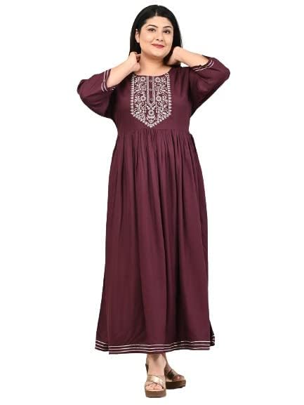 swasti Women Red Embroidered, Embellished, Solid Gown Purple-picture-20