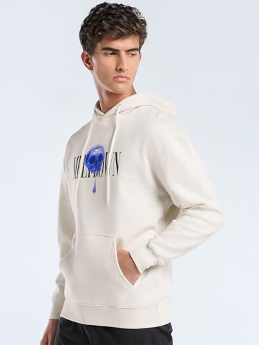 Image of Bewakoof Heavy Duty 1.0 Men's Graphic Print Oversized Fit Full Sleeve Fleece Hoodies