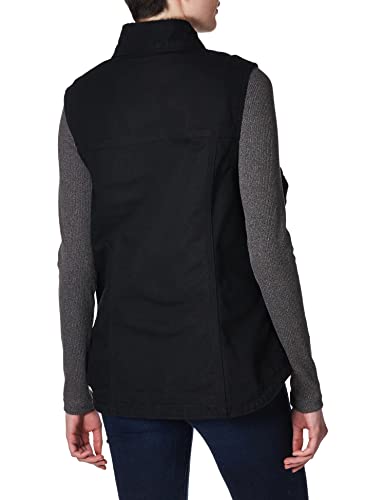 Carhartt Damen Lined Vest Relaxed Fit Washed Duck Sherpa-Futter Mock-Neck Weste Schwarz REG-1X, M