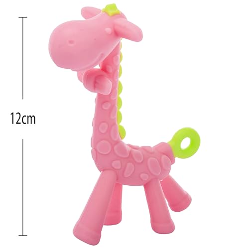 Image of Baby Skin Care Powder Talcum Puff Case Cum Container Box With Giraffe Shape Molar Teething Toy for Babies /Toddler /Infants /New Born BPA Free (PATTERN 46)