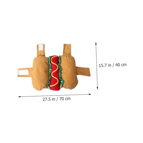 Disfraz para perro Hot Dog tamaño L naranja miniatura 2