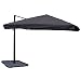 Produktbild Mendler Gastronomie-Ampelschirm HWC-A96, 3x3m (Ø4,24m) Polyester Alu/Stahl 23kg - Flap, anthrazit mit Ständer