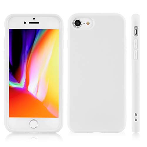 Technext020 White Case For Iphone 7 / Iphone 8 / Iphone Se 2Nd Generation, Matte Shockproof Ultra Slim Fit Silicone Tpu Soft Gel Rubber Cover Protective Back Bumper #TOP4