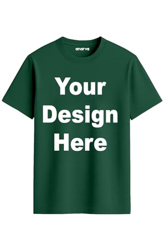 Image of Amazon Brand - Anarva Customized Tshirt for Men & Women Cotton T-Shirt - Personalised with Your Own Design, Logo, or Text