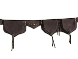 Suede Festival Utility Belt - Steampunk - Pixie Leaf Model (Brown)