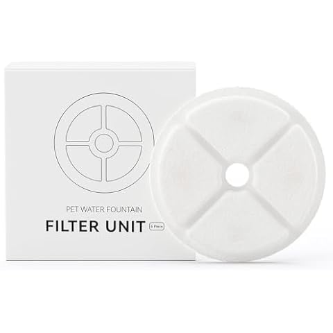 IMIPAW Water Dispenser Filter (6 Pieces), Replacement Cartridge for Cat Water Fountain, Clean Filtration, Low Noise Pet Water Dispenser W03 Replacement Cartridge Cover