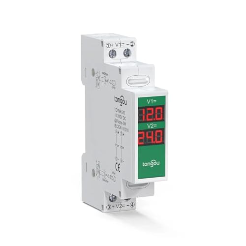 Minivoltímetro modular pantalla LED indicador monofásico riel DIN CC 4