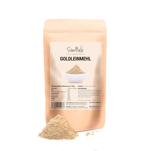 SlimBack - Goldleinsamenmehl entölt 1er-Set (400g) - Keto & glutenfrei - Leinsamen Mehl zum Backen