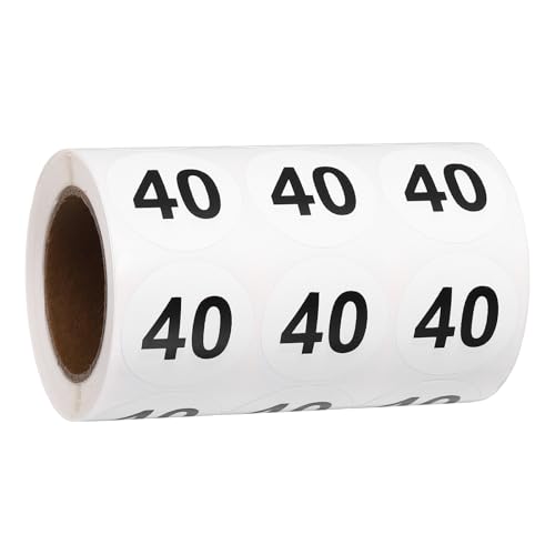 Autocollants Numérotés 40 Noir PATIKIL Anti Erreur Tri Étiquettes Rondes 1,2"
