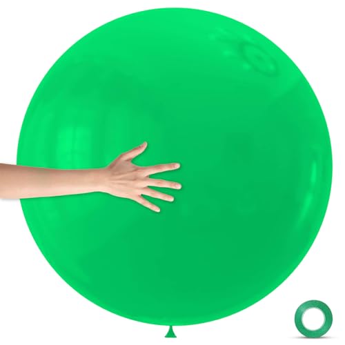 Image of 5Pcs Green Big Balloons 36 Inch, Round Large Latex Party Balloons for Birthday Wedding Decorations