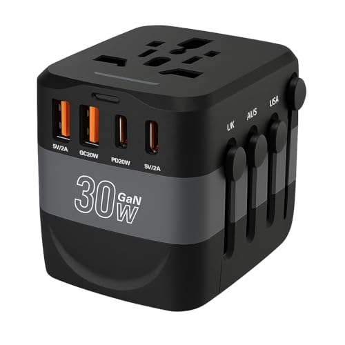 Carregador de Viagem Universal 30W GaN Viagem Adaptador para 150 ...