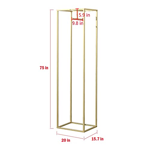 Wfderan Creative Simple Clothes Retail Heavy Duty Metal Garment Racks,Clothing Store Hanger Storage Shelves,Commercial Wedding Dress Floor-Standing Display Rack (Gold, 75" H) #TOP1