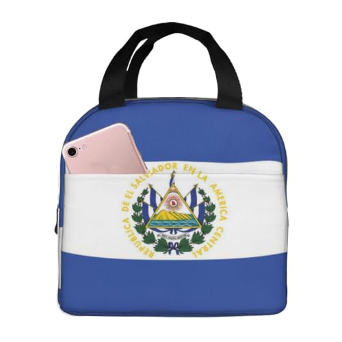 CNTDBU Flag of EI Salvador Insulated Lunch Bag-Thermal Cooler Tote with Foil Lining