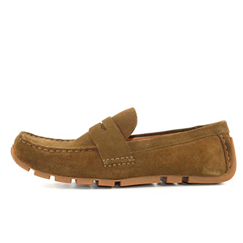 Image of Clarks Mens Oswick Bar Dark Olive SDE Loafer