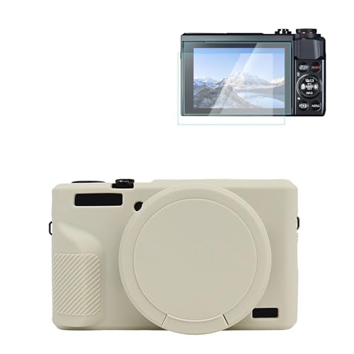 Rieibi Canon G7X Mark III�P�[�X�p�V���R���P�[�X�AG7X Mark III�A�N�Z�T���[ �X�N���[���v���e�N�^�[2�t�� ���O���\�ȃ����Y�J�o�[ Canon G7X Mark III�J�o�[�p