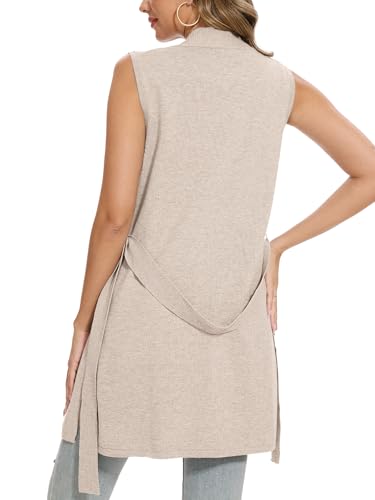 Image of Beautiful Nomad Sleeveless Cardigans for Women Long Sweater Vest