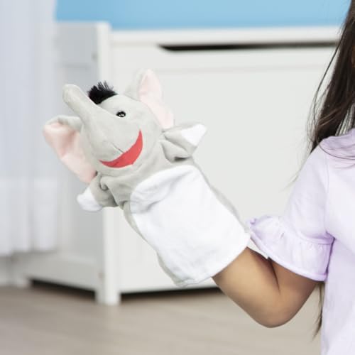 Melissa & Doug Safari Buddies Hand Puppets Puppet (Set 6), 12" H x 2.75" W x 16" L, Multicolor 9118