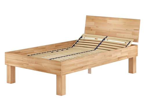 Erst-Holz®Hohes, stabiles Massivholzbett 120x220 für XXL-Gewicht Seniorenbett inkl. Federholzrahmen, Matratze 60.81-12-220 FV M – Bild 5
