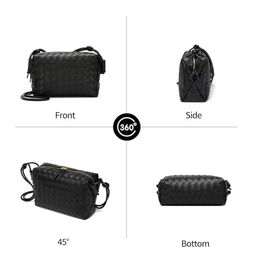 Woven Crossbody Bags for Women Handmade Woven Purse Shoulder Bag Small Handbag PU Leather Purses Bag4