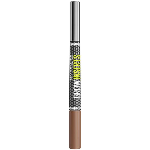 Maybelline New York Lápiz de Cejas 2en1 Brow Inserts, Rotulador Punta Triple y Gel, Rellena y Aporta Volumen, Resiste Hasta 36H, Acabado Natural, Waterproof, Tono: 2 Soft Brown, 1.25ml