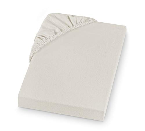 SETEX Feinbiber Spannbettlaken, 140 x 200 cm, 100 % Baumwolle, Natur, 1210140200407027