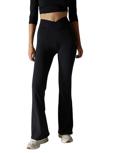 Image of CAVA Tall Hourglass Flared Leggings for Women | V-Waistband, Anti-Camel Toe Design, Tall Fit, Flared Bottoms, Deep Pockets, Sculpting Stretch Fabric