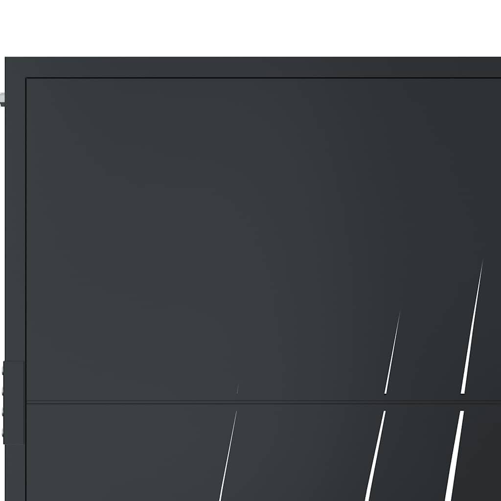 vidaXL Portail de Jardin, Portillon de Patio, Barrière de Sécurité, Porte d'Extérieure Terrasse, Anthracite 100x125 cm Acier Conception d'herbe