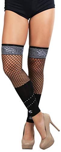 Image of ToBeInStyle Women's Fashion Dimond Net Thigh High Footless Novelty Leg Warmer Hosiery