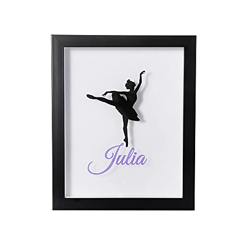 Custom Name Dance Pin Shadow Box Frame with Dance Pose - Name Color -Color of Background-Color-3 Sizes