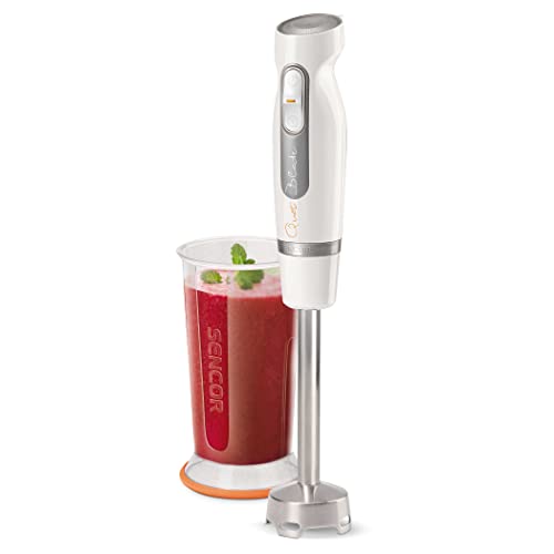 Sencor Batidora de Mano Profesional Extra-Silenciosa - 600W, Multifunción con Velocidad Turbo, Cuchillas de Acero Inoxidable, Accesorio, Picadora y Batidor Eléctrico - SHB 4358WH