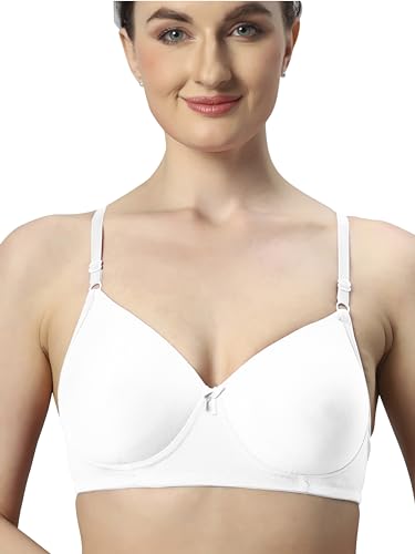 Image of SONARI Wire Free Padded Bra | Medium Padding for Support, Medium Coverage, Soft Cotton Polyester Material, Adjustable Straps with Hook & Eye Closure, Wash Only - 007