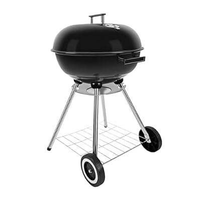 gzcmxh Charcoal Grill - 18inch Outdoor Charcoal BBQ Grill with handle and wheels - Balck Kettle Grill for outdoor, backyard, picnics, party parties