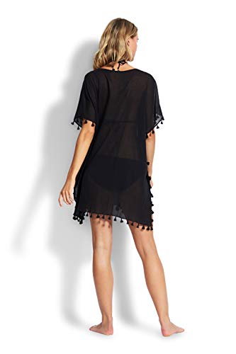 Seafolly Women's Kaftan Tassel Trim Cover Up Dress3
