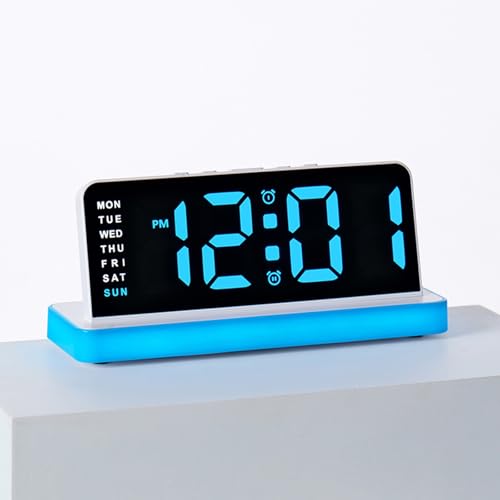 Horloges numériques LED avec réveil numérique de nuit et date - 6