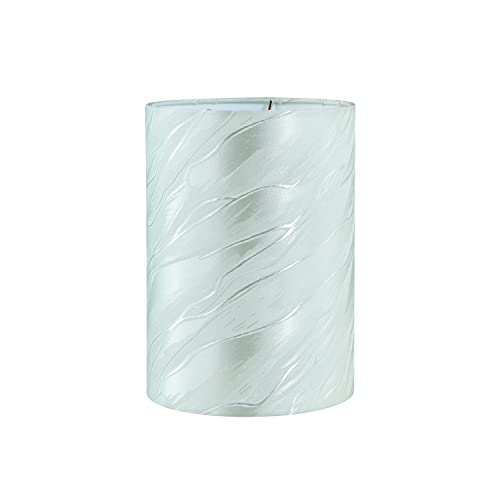 Image of Aspen Creative 31315 Contemporary Drum (Cylinder) Shaped Spider Construction Lamp Shade in Light Pistachio with Wave, 8 inch wide (8 inch x 8 inch x 11 inch)