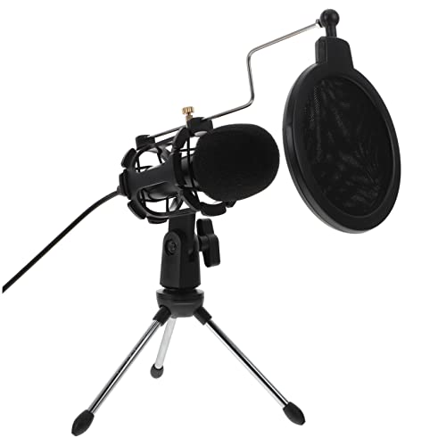 Tofficu 1set Gaming Microphone Tripod Stand Shock Mount and Noise Reduction Filter for Desktop and Laptop Recording Streaming and Podcasting