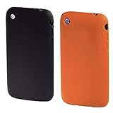 flexibler, schlanker Schutz Hama Silikon hülle für Apple iPhone 3G/3GS schwarz/orange