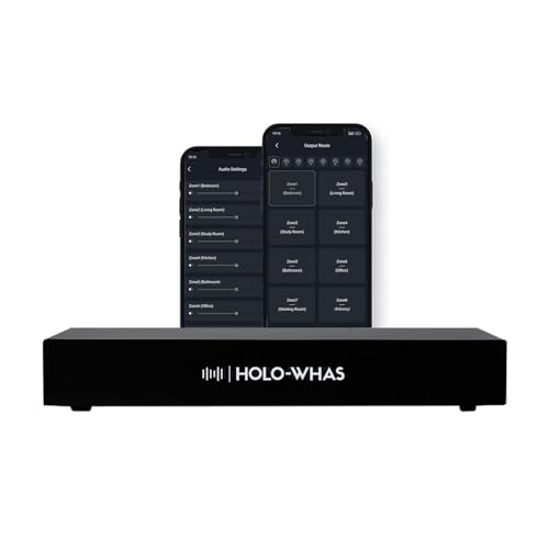 HOLOWHAS: 960W (60Wx 16) | 8 Streams 8 Zones Multi-Room Streaming Amplifier | Airplay 2, Spotify...