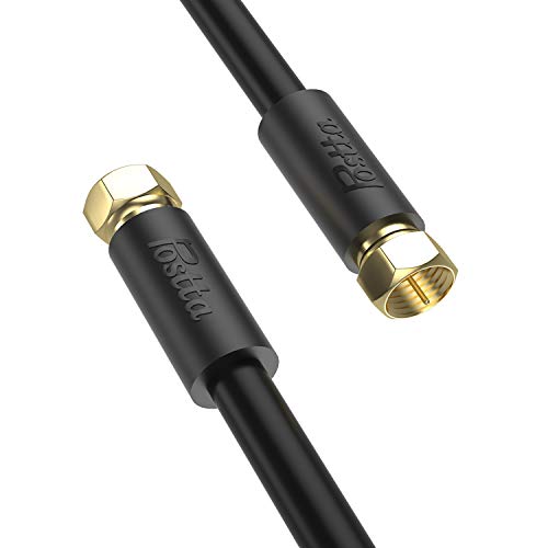 Coaxial Cable(50 Feet) Postta Triple Shielded Digital RG6 Antenna Cable with F-Male Connector Pin-Black - Thumbnail 5