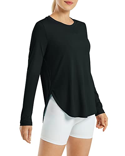 G4Free T-Shirt de Sport pour Femme UPF 50+ Protection UV à Manches Longues Séchage Rapide pour Les Mouvements Aquatiques Course à Pied Randonnée