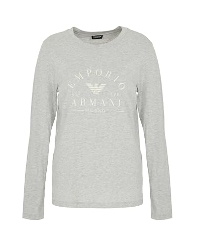Emporio Armani T-Shirt emblématique Logoband à Manches Longues et col Rond pour Femme, Gris,...