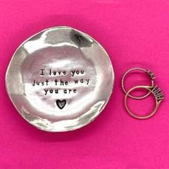 Basic Spirit "I Love You Just The Way You Are." Pewter Trinket Dish Ring Bowl Wedding Gift Box - Image 3