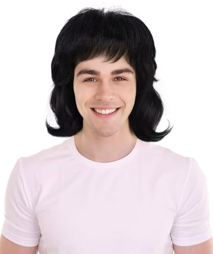 HPO Menâ€™s Freddie-Inspired Black Wavy Wig â€“ Cu