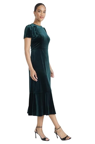 Maggy London Velvet Midi Flutter Sleeves and Mermaid Silhouette-Cocktail Dresses for Women2