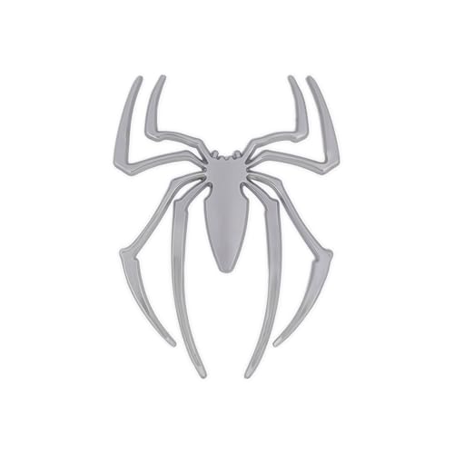 Image of JVCV 3D Metal Spider Sticker Chrome Logo Decal Emblem Badge for All Cars Bikes Laptops Headphones (Spider, Silver)