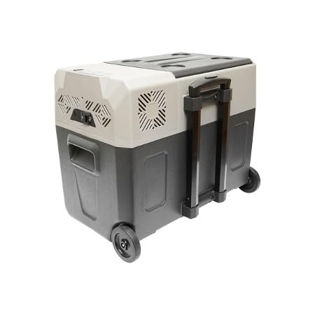 Genérico Nevera Compresor Portátil 40L Nevera Portátil Eléctrica para Coche Congelador CC 12V/24V hasta -20℃ con Pantalla LED Táctil Asa Retráctil Ruedas para Camping Viajes 631 x 378 x 480 mm Negro