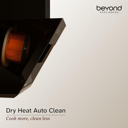 Image of Beyond Appliances Eris 90cm Auto Clean Slant Kitchen Chimney | 1500 CMH Suction | Filterless | Smart Touchscreen Display | Touch Control | Black | PAN INDIA SERVICE| BA-SL-ER-AD-90-CH-001